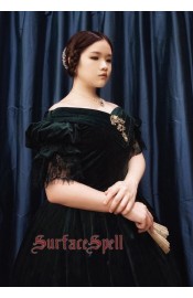 Surface Spell Gothic Portrait of a Lady Crinolines Velveteen Long One Piece(Full Payment Without Shipping)